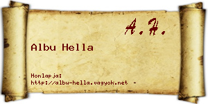 Albu Hella névjegykártya